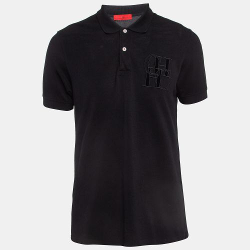 CH Carolina Herrera Black Embroidered Cotton Pique Polo T-Shirt L - CH Carolina Herrera - Modalova