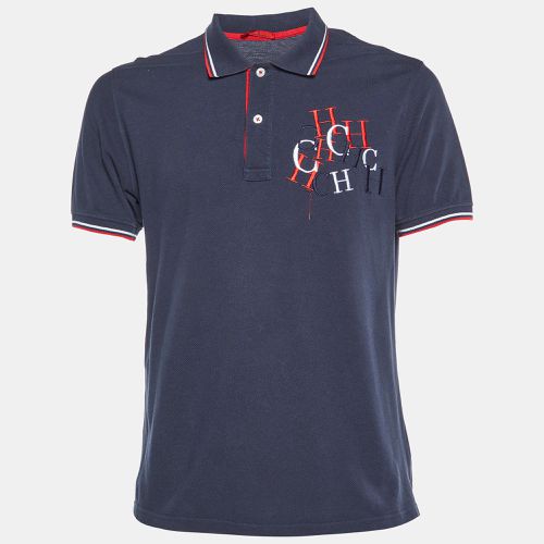 CH Carolina Herrera Navy Blue Logo Embroidered Cotton Polo T-Shirt L - CH Carolina Herrera - Modalova