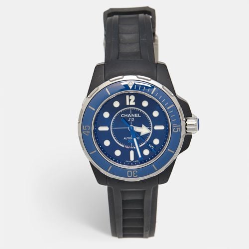 Chanel Black Ceramic Stainless Steel Rubber J12 Marine Men's Wristwatch 39 mm - Chanel - Modalova