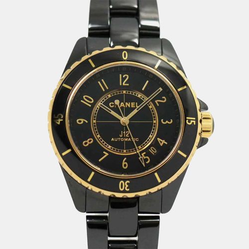 Chanel Black 18k Yellow Gold Ceramic J12 H9541 Automatic Men's Wristwatch 39 mm - Chanel - Modalova