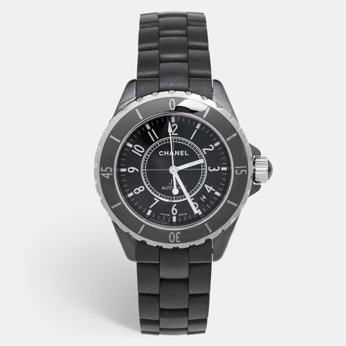 Chanel Black Ceramic Stainless Steel Rubber J12 H0684 Men's Wristwatch 39 mm - Chanel - Modalova