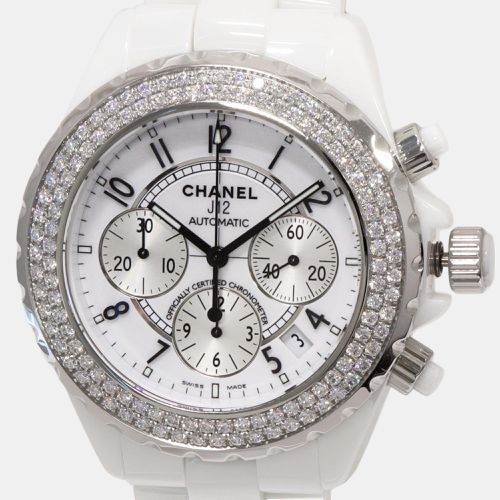 Chanel White Ceramic Diamond J12 H1008 Automatic Men's Wristwatch 41 mm - Chanel - Modalova