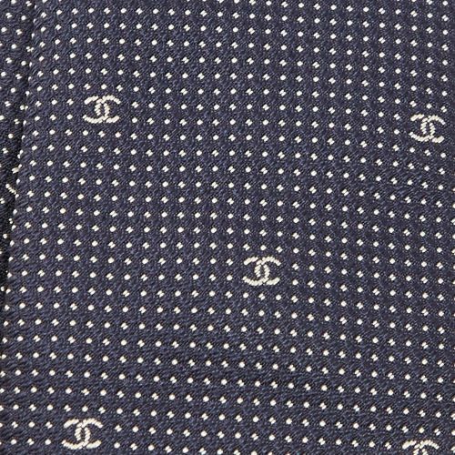 CC & Micro Dot Pattern Silk Skinny Tie - Chanel - Modalova