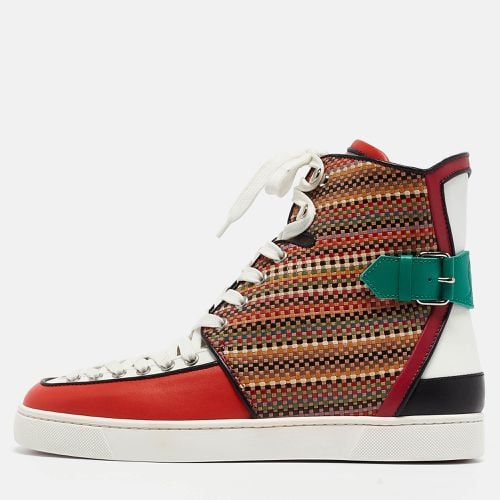 Christian Louboutin Multicolor Woven Leather Buckle Detail High Top Sneakers Size 42.5 - Christian Louboutin - Modalova