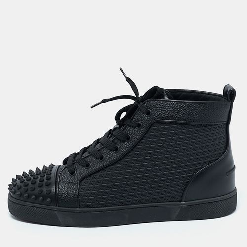 Christian Louboutin Black Leather Lou Spikes High Top Sneakers Size 42 - Christian Louboutin - Modalova