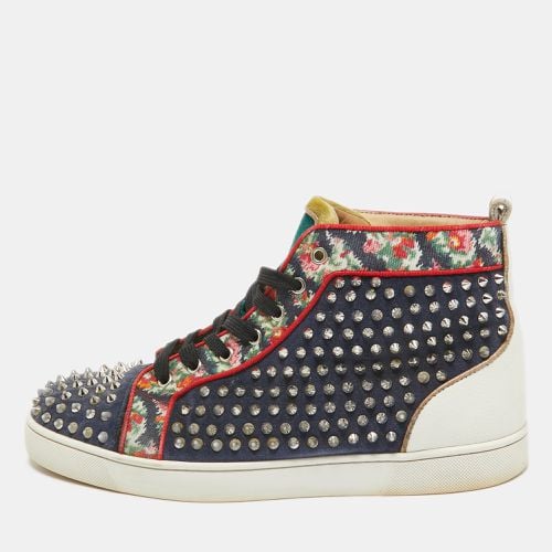 Canvas Leather Louis Spikes High Top Sneakers Size 44 - Christian Louboutin - Modalova