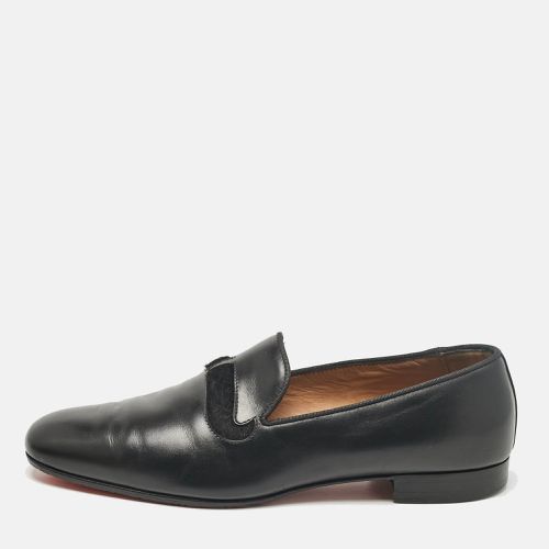 Christian Louboutin Black Leather and Calf Hair Smoking Slippers Size 43 - Christian Louboutin - Modalova