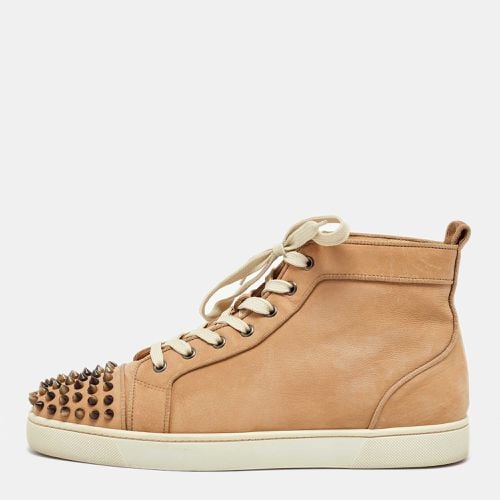 Christian Louboutin Beige Nubuck Leather High Top Sneakers 43 - Christian Louboutin - Modalova