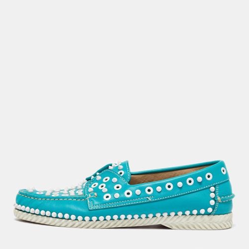 Christian Louboutin Blue Leather Spiked Yacht Loafers Size 43 - Christian Louboutin - Modalova