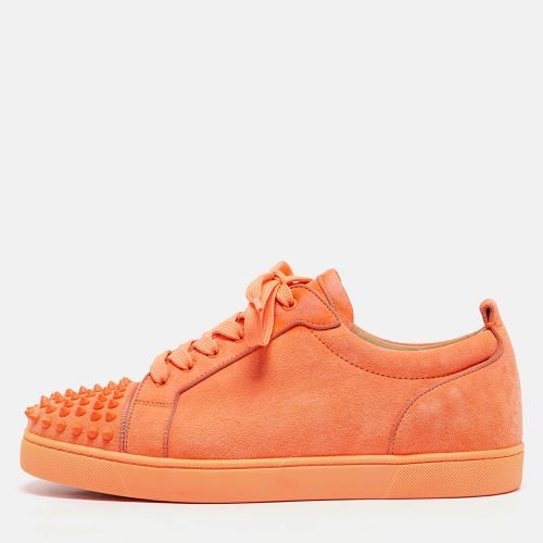 Christian Louboutin Neon Orange Suede Louis Junior Spikes Sneakers Size 44 - Christian Louboutin - Modalova