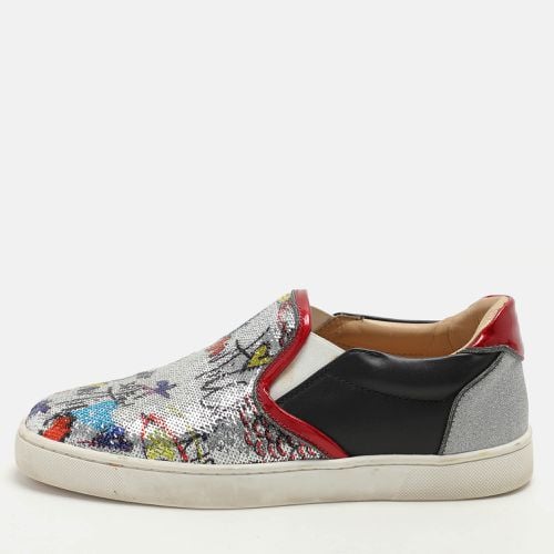 Christian Louboutin Multicolor Graffiti Sequins and Leather Slip On Sneakers Size 44 - Christian Louboutin - Modalova