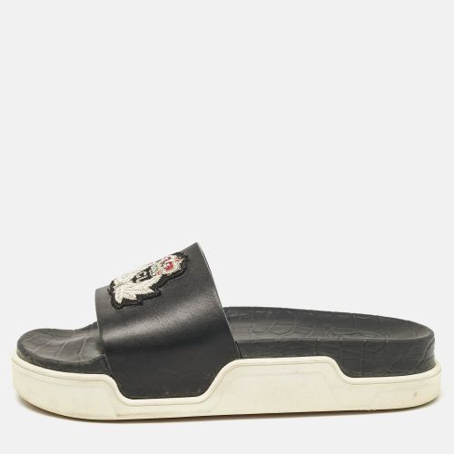 Christian Louboutin Black Leather Beau Pool Slide Sandals Size 41.5 - Christian Louboutin - Modalova