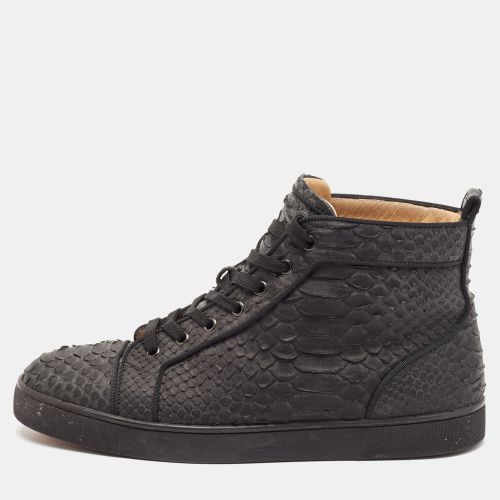 Christian Louboutin Black Python Leather Louis Orlato High Top Sneakers Size 44 - Christian Louboutin - Modalova