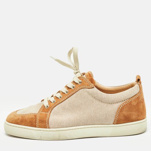 Christian Louboutin Beige/Brown Canvas and Suede Rantulow Sneakers Size 45 - Christian Louboutin - Modalova