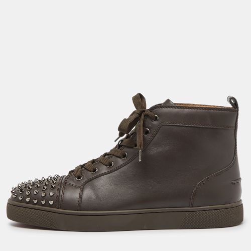 Christian Louboutin Brown Leather Lou Spikes High Top Sneakers Size 43.5 - Christian Louboutin - Modalova