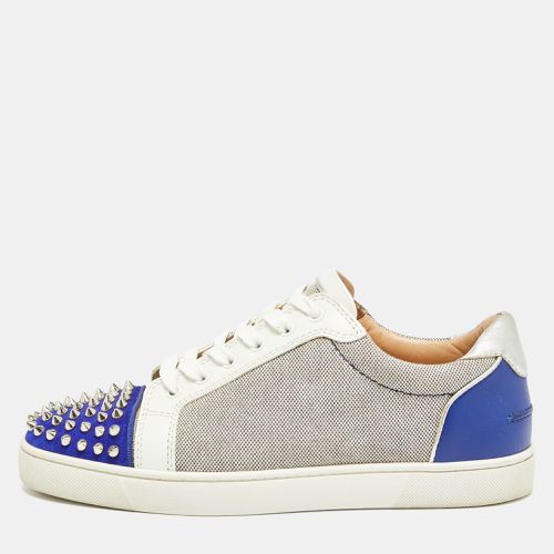 Christian Louboutin Tricolor Canvas and Suede Louis Junior Spikes Sneakers Size 41.5 - Christian Louboutin - Modalova