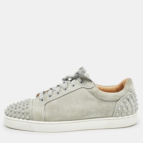 Christian Louboutin Grey Suede Louis Junior Spike Low Top Sneakers Size 45.5 - Christian Louboutin - Modalova