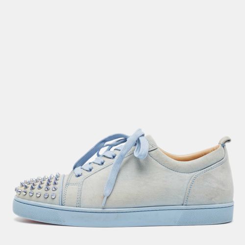 Christian Louboutin Blue Suede Louis Junior Spikes Low Top Sneakers Size 42.5 - Christian Louboutin - Modalova