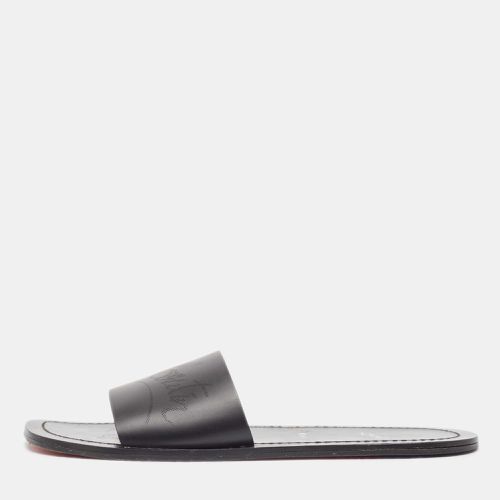 Christian Louboutin Black Leather Coolraoul Flat Slides Size 42 - Christian Louboutin - Modalova