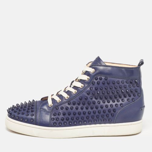 Christian Louboutin Navy Blue Leather Louis Spikes High Top Sneakers Size 43.5 - Christian Louboutin - Modalova