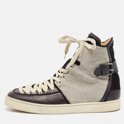 Christian Louboutin Black/Cream Canvas and Leather Alfie High Top Sneakers Size 45 - Christian Louboutin - Modalova