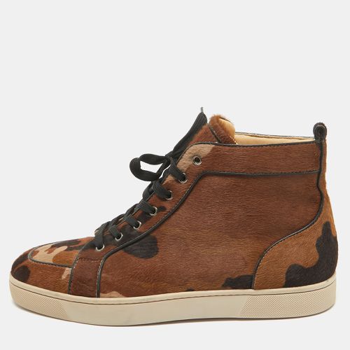 Christian Louboutin Brown Calf Hair Rantulow Orlato High Top Sneakers Size 45 - Christian Louboutin - Modalova