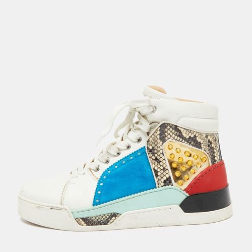 Christian Louboutin Multicolor Leather and Python Embossed Louboukick High Top Sneakers Size 40 - Christian Louboutin - Modalova