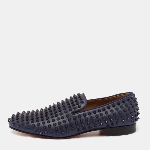 Christian Louboutin Navy Blue Leather Dandelion Spike Smoking Slippers Size 40 - Christian Louboutin - Modalova