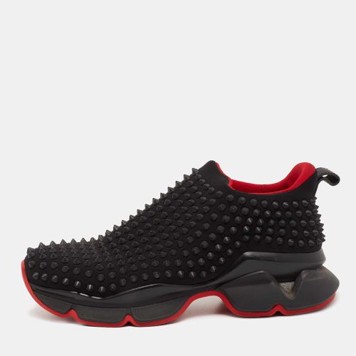 Christian Louboutin Black Stretch Fabric Spike Sock Slip On Platform Sneakers Size 40.5 - Christian Louboutin - Modalova