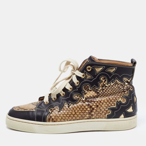 Christian Louboutin Tricolor Leather and Python Rantus Orlato High Top Sneakers Size 39.5 - Christian Louboutin - Modalova