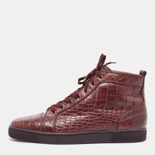 Christian Louboutin Burgundy Crocodile Leather Louis High Top Sneakers Size 46 - Christian Louboutin - Modalova