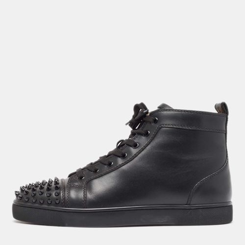 Christian Louboutin Black Leather Lou Spikes High Top Sneakers Size 42 - Christian Louboutin - Modalova