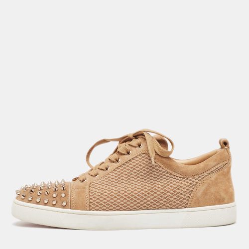 Christian Louboutin Brown Suede and Mesh Lou Spikes Sneakers Size 44.5 - Christian Louboutin - Modalova