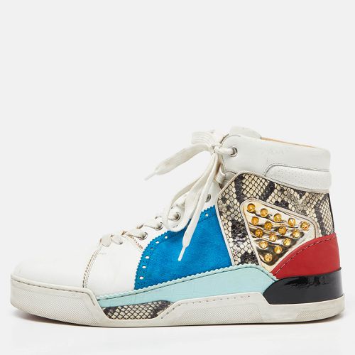 Christian Louboutin Multicolor Suede and Python Leather Loubikick High Top Sneakers Size 44.5 - Christian Louboutin - Modalova