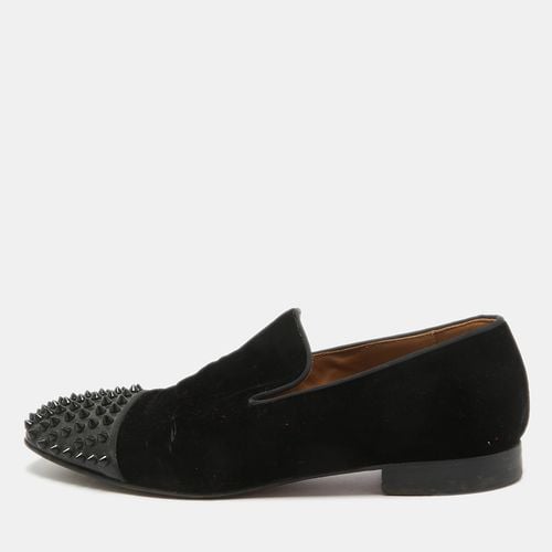 Christian Louboutin Black Velvet Spooky Spikes Smoking Slippers Size 41 - Christian Louboutin - Modalova