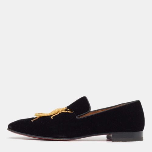 Christian Louboutin Black Velvet Dandybee Smoking Slippers Size 41 - Christian Louboutin - Modalova