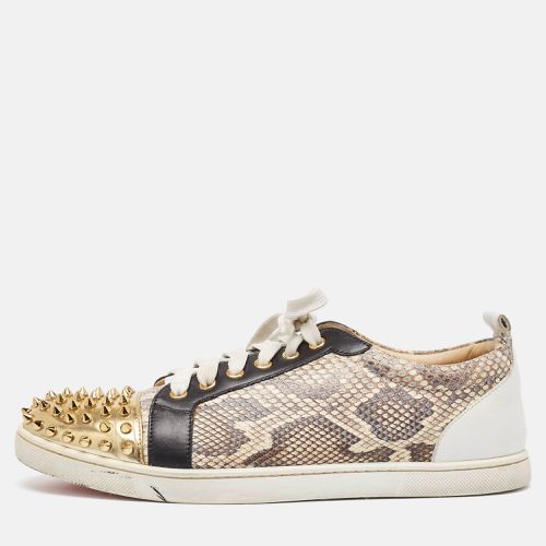 Christian Louboutin Tricolor Snakeskin and Leather Louis Junior Spikes Sneakers Size 41.5 - Christian Louboutin - Modalova