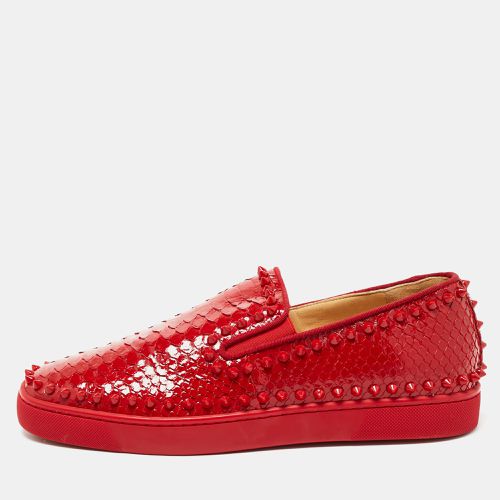 Christian Louboutin Red Python Spike Pik Boat Sneakers Size 42.5 - Christian Louboutin - Modalova