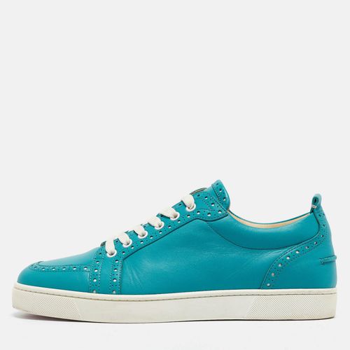 Christian Louboutin Turquois Blue Brogue Leather Lace Up Derby Sneakers Size 42.5 - Christian Louboutin - Modalova