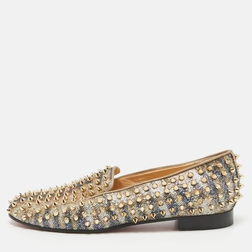 Christian Louboutin Metallic Glitter Dandelion Spikes Loafers Size 40 - Christian Louboutin - Modalova