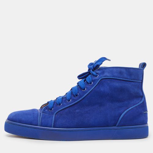 Christian Louboutin Blue Suede Leather High Top Sneakers Size 42 - Christian Louboutin - Modalova