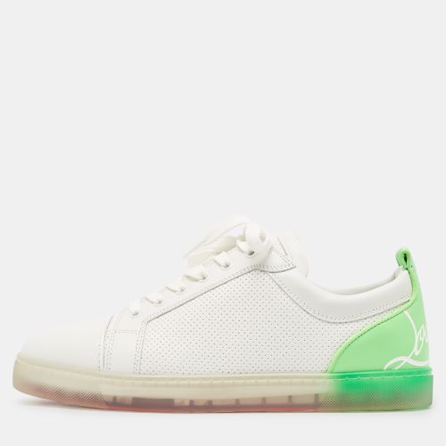 Christian Louboutin White/Green Leather Fun Vieira Low Top Sneakers Size 43 - Christian Louboutin - Modalova