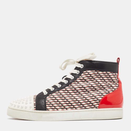 Christian Louboutin Patent Leather and Canvas Lou Spikes Orlato High Top Sneakers Size 42.5 - Christian Louboutin - Modalova