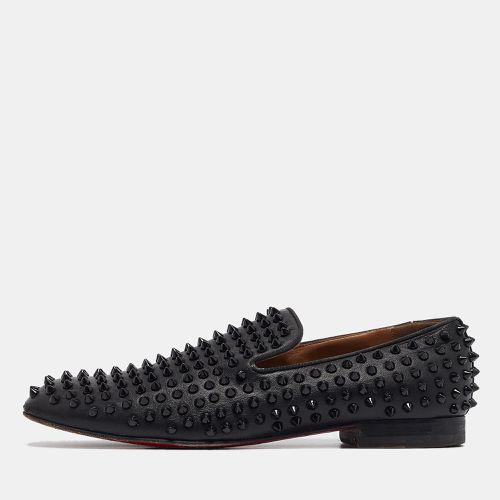 Christian Louboutin Black Leather Roller Boat Spiked Smoking Slippers Size 41.5 - Christian Louboutin - Modalova