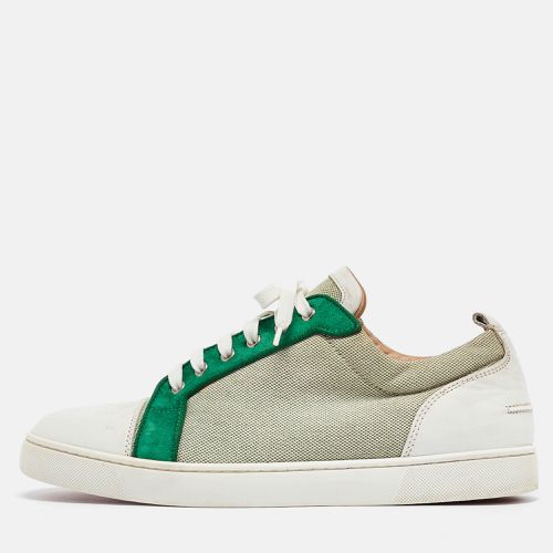 Christian Louboutin Green/White Suede and Canvas Louis Junior Sneakers Size 45 - Christian Louboutin - Modalova