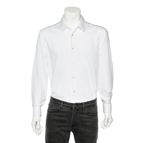 Class by Roberto Cavalli White Cotton Jacquard Button Front Shirt 3XL - Class by Roberto Cavalli - Modalova