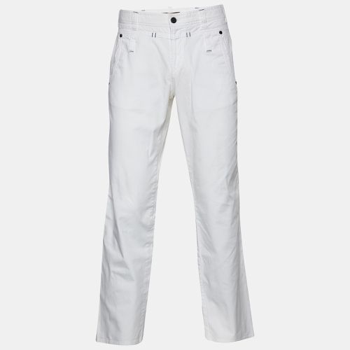 Class by Roberto Cavalli White Cotton Straight Leg Trousers L - Class by Roberto Cavalli - Modalova