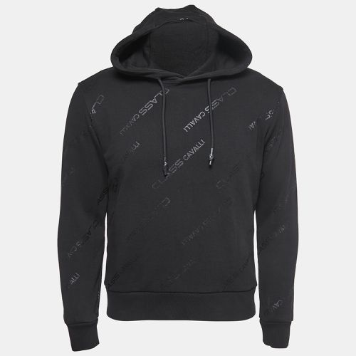 Class by Roberto Cavalli Black Logo Printed Cotton Hoodie S - Class by Roberto Cavalli - Modalova