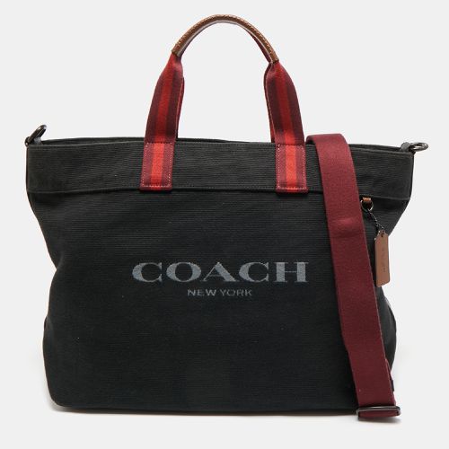 Coach Black/Burgundy Canvas Logo Tote - Coach - Modalova