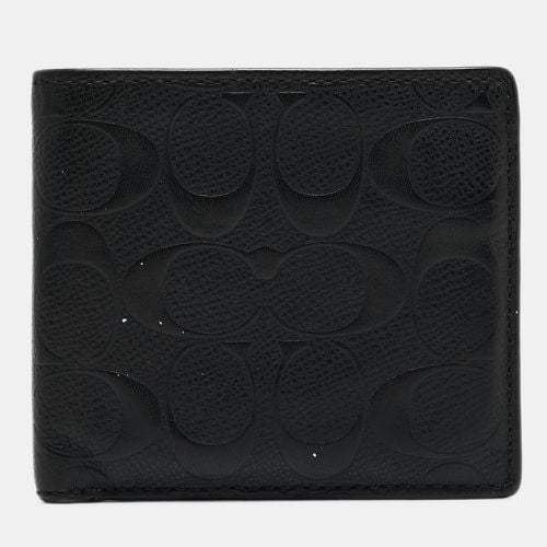 Coach Black Signature Embossed Leather Bifold Wallet - Coach - Modalova